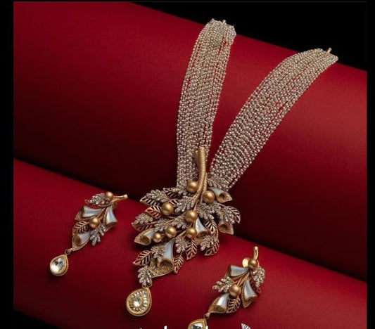 Cubic Zirconia Super Sparsh Shine Necklace Set
