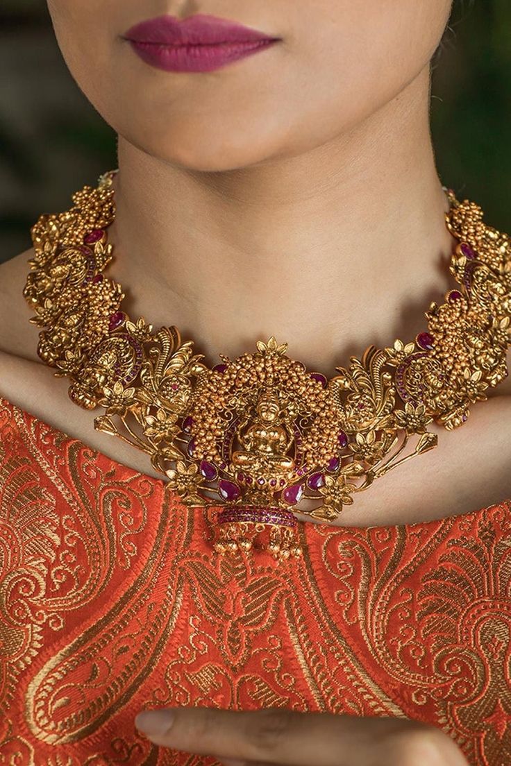 Gold Plated Laxmi Necklace Set