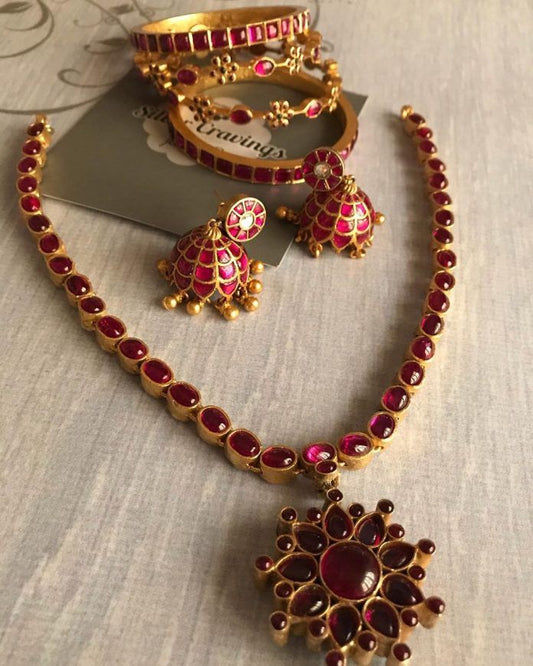 Stunning Kemp and Ruby Necklace Set
